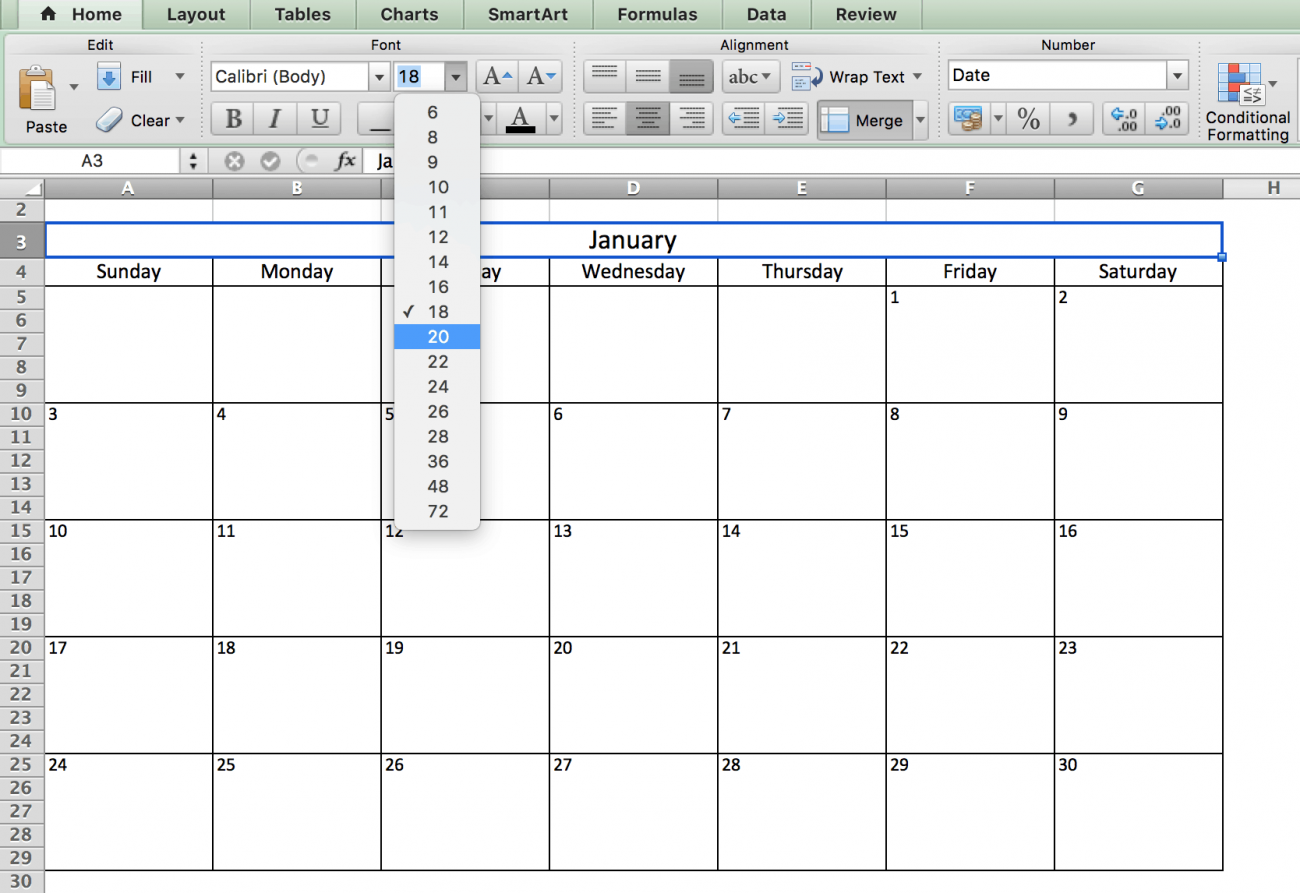 Modelli Di Calendario Excel Gratuiti E Stampabili Per Il 2019 E Oltre Smartsheet 0500